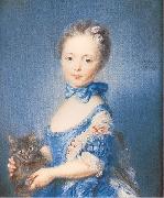 PERRONNEAU, Jean-Baptiste A Girl with a Kitten china oil painting reproduction